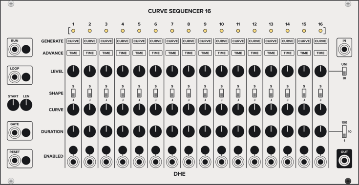 VCV Library - DHE Modules Curve Sequencer 16