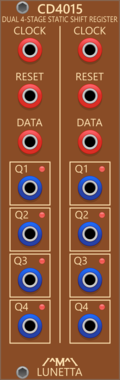 Lunetta Modula CD4015 Dual 4-Stage Static Shift Register