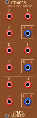 Lunetta Modula CD4025 Triple 3-Input NOR Gate