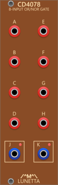 Lunetta Modula CD4078 8-Input OR/NOR Gate