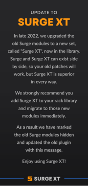 Surge for Rack SurgeUpgradeToXT