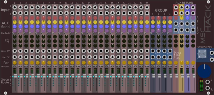 mscHack MIX 24 Channel, 4 groups