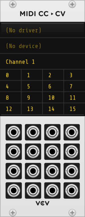 VCV MIDI CC to CV