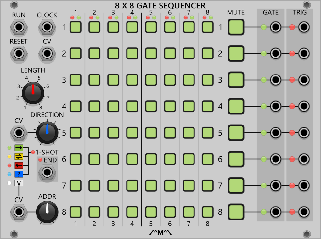 Count Modula 8 x 8 Gate Sequencer