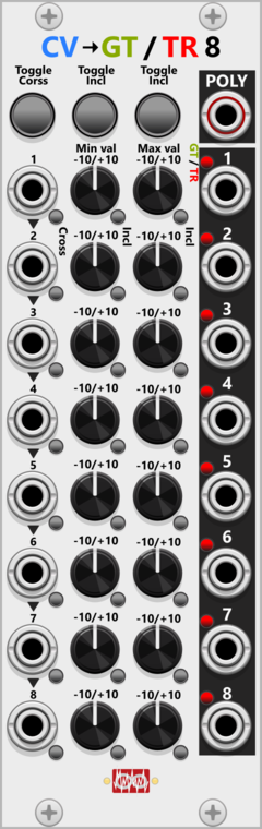 Infinite-Noise CV to Gate/Trigger 8