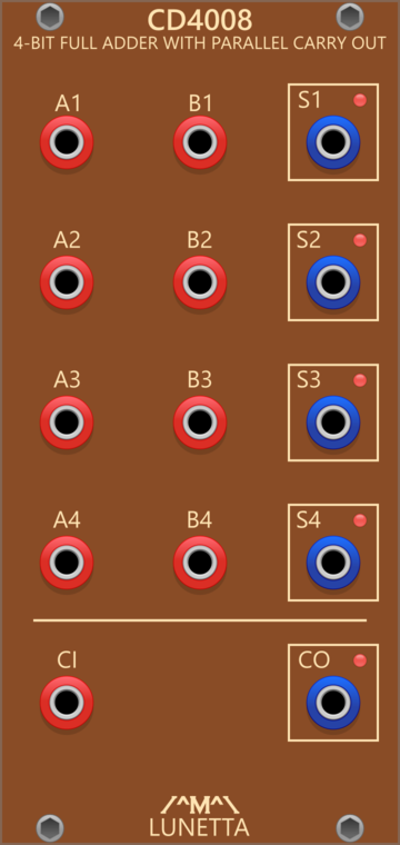Lunetta Modula CD4008 4-Bit Full Adder With Parallel Carry Out