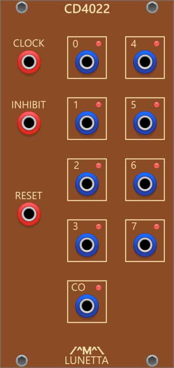 Lunetta Modula CD4022 Octal Counter/Divider