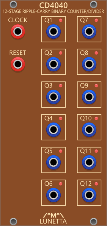 Lunetta Modula CD4040 12-Stage Ripple-Carry Binary Counter/Divider
