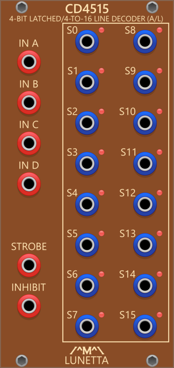 Lunetta Modula CD4515 4-Bit Latched/4-to-16 Line Decoder (Active Low Outputs)