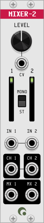 QuantalAudio Mixer 2 | Mono->Stereo | 5HP