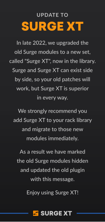 Surge for Rack SurgeUpgradeToXT